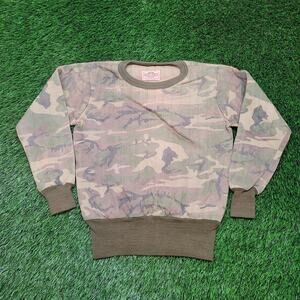 Vintage 70s SAFTBAK Quilted Camo Sweatshirt XS Streetwear Gorpcore USA